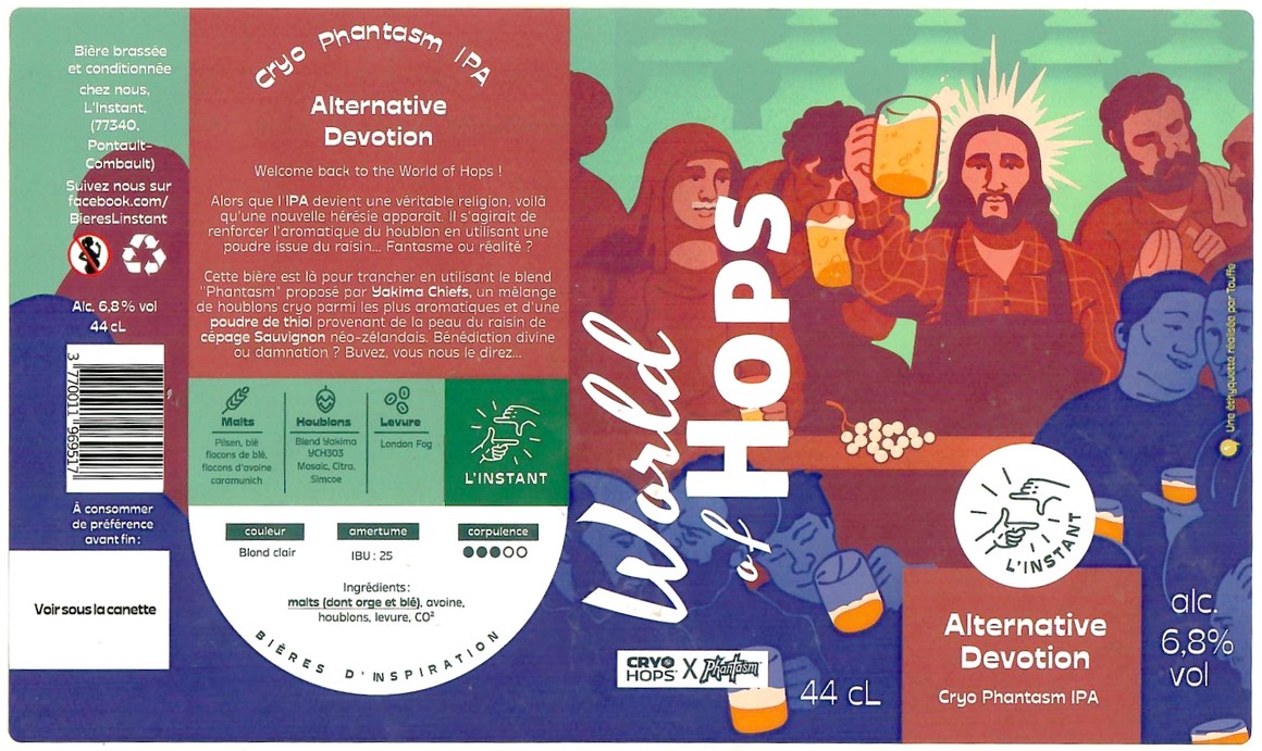 Etiquette BRASSERIE L'INSTANT 20