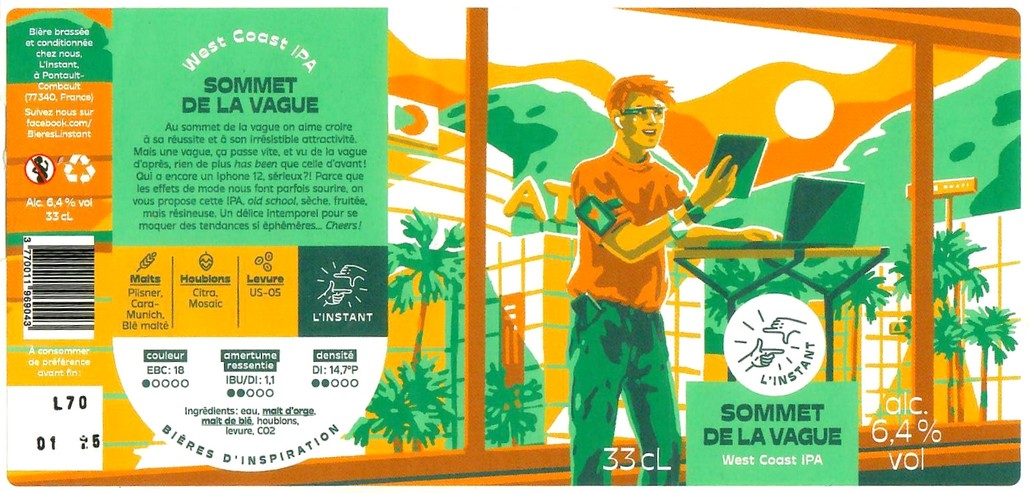 Etiquette BRASSERIE L'INSTANT 22