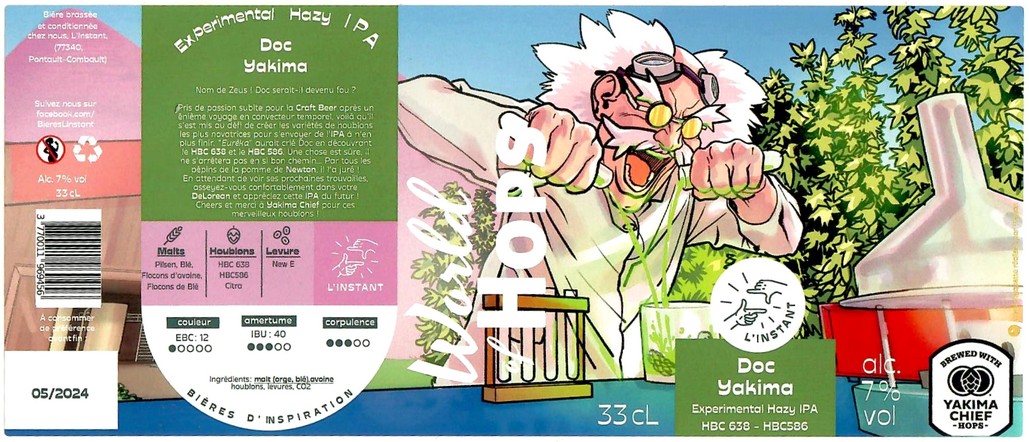 Etiquette BRASSERIE L'INSTANT 23