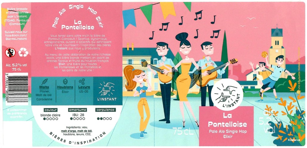 Etiquette BRASSERIE L'INSTANT 24