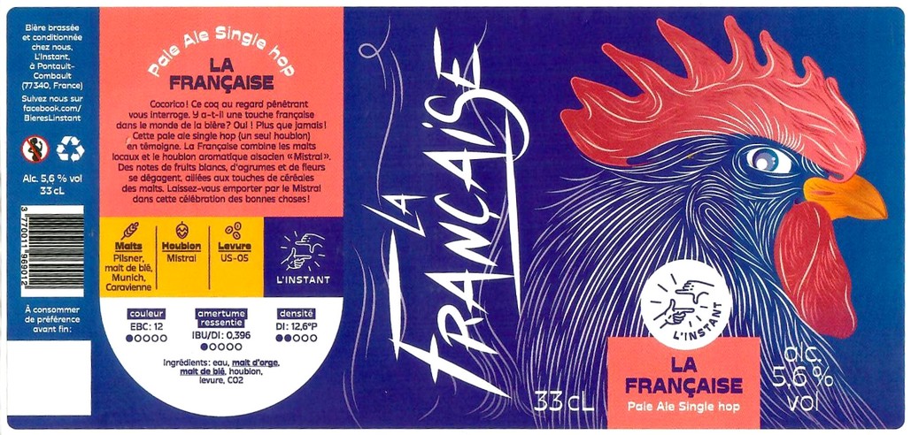 Etiquette BRASSERIE L'INSTANT 26