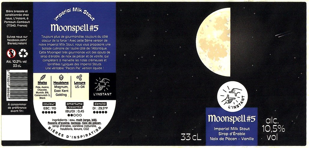 Etiquette BRASSERIE L'INSTANT 31