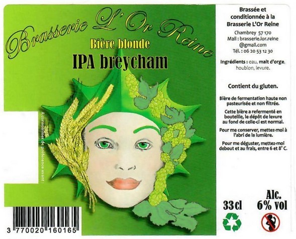 Etiquette BRASSERIE L'OR REINE 01