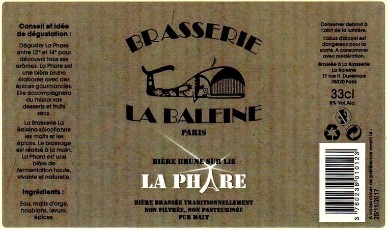 Etiquette BRASSERIE LA BALEINE 04