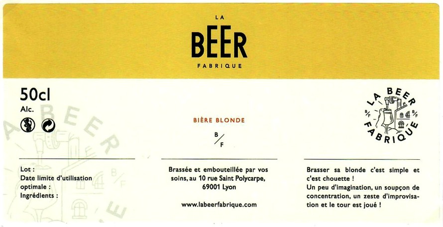 etiquette BRASSERIE LA BEER FABRIQUE 03