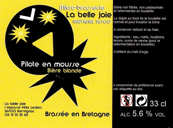 Etiquette BRASSERIE LA BELLE JOIE 07