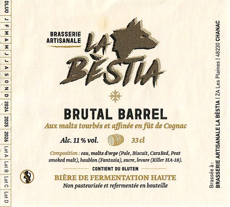 Etiquette BRASSERIE LA BESTIA 30