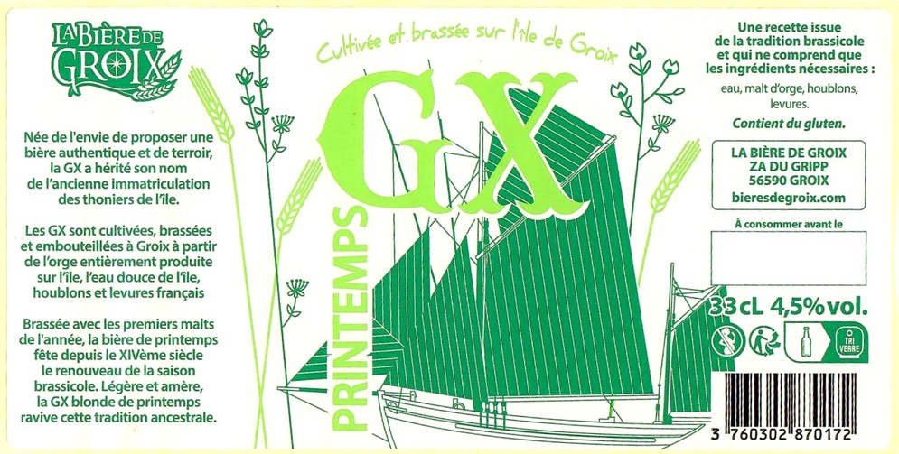 Etiquette BRASSERIE LA BIERE DE GROIX 08
