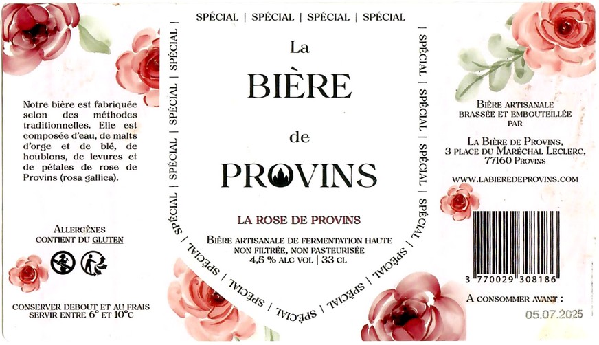 Etiquette BRASSERIE LA BIERE DE PROVINS 01