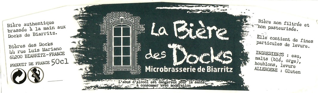 Etiquette BRASSERIE LA BIERE DES DOCKS 01