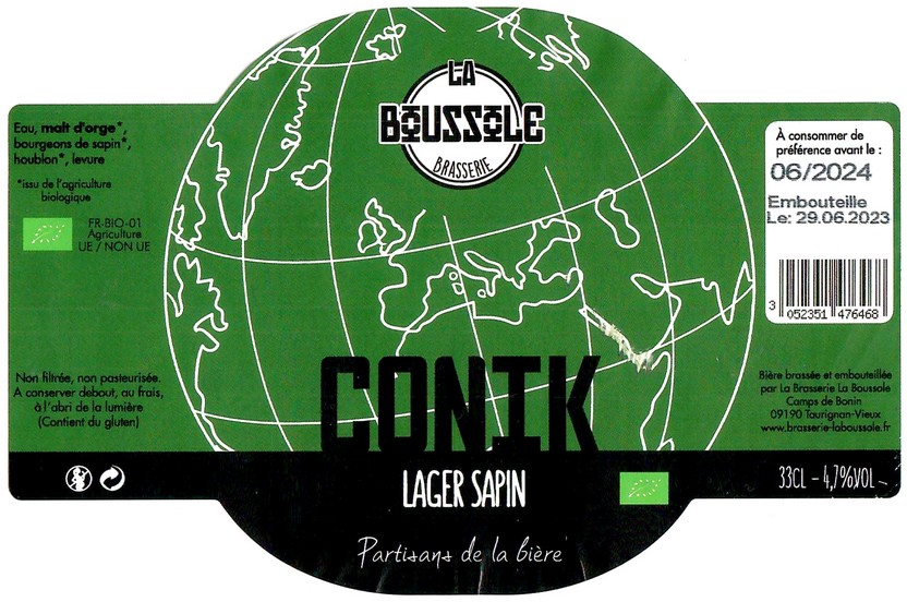 Etiquette BRASSERIE LA BOUSSOLE 23