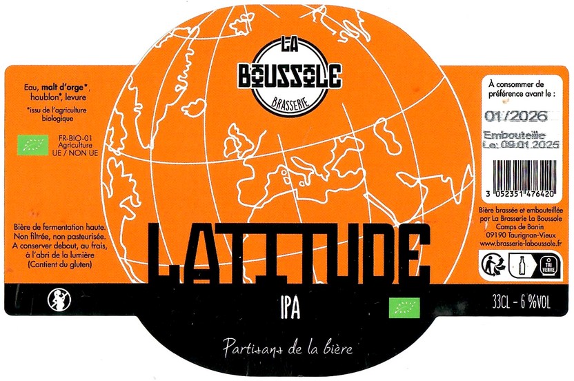 Etiquette BRASSERIE LA BOUSSOLE 24