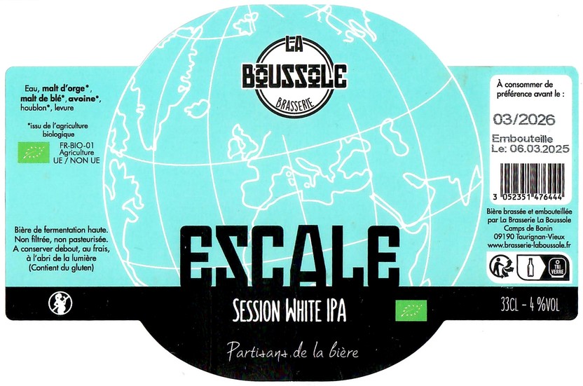 Etiquette BRASSERIE LA BOUSSOLE 27