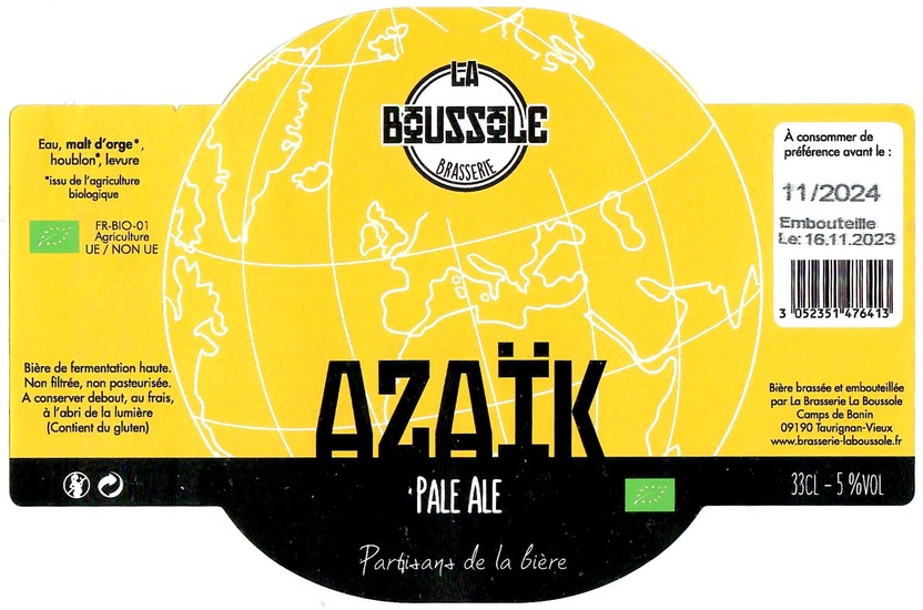 Etiquette BRASSERIE LA BOUSSOLE 29