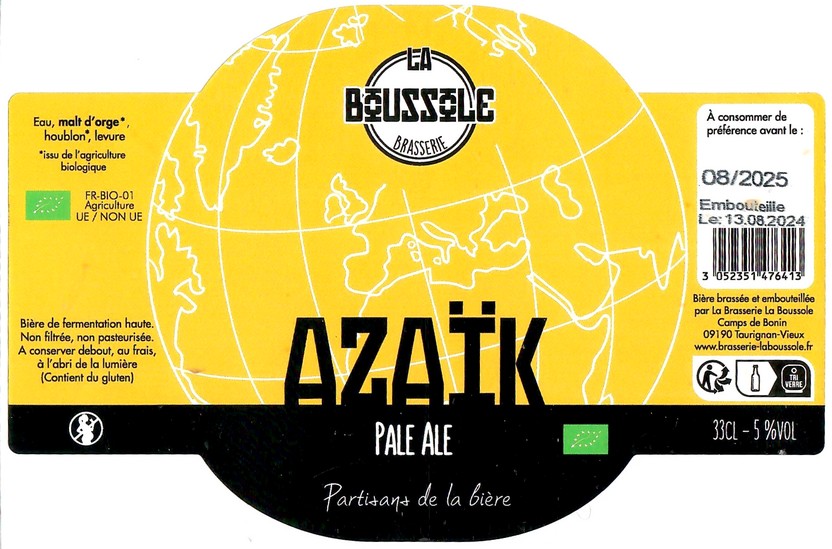 Etiquette BRASSERIE LA BOUSSOLE 30