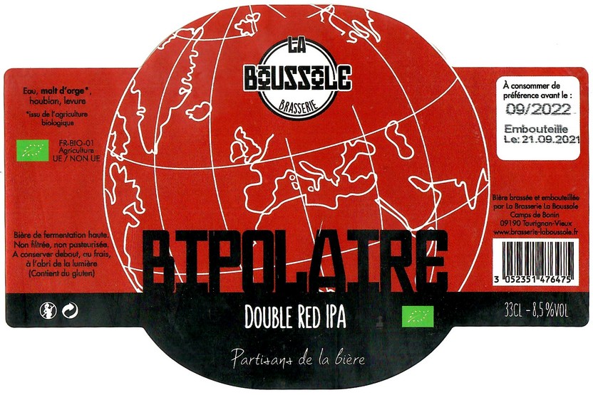 Etiquette BRASSERIE LA BOUSSOLE 33