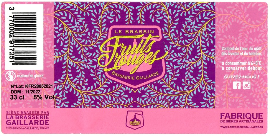 Etiquette BRASSERIE LA BRASSERIE GAILLARDE 80