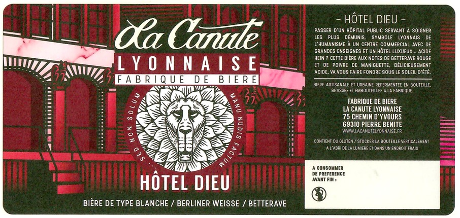 Etiquette BRASSERIE LA CANUTE LYONNAISE 19
