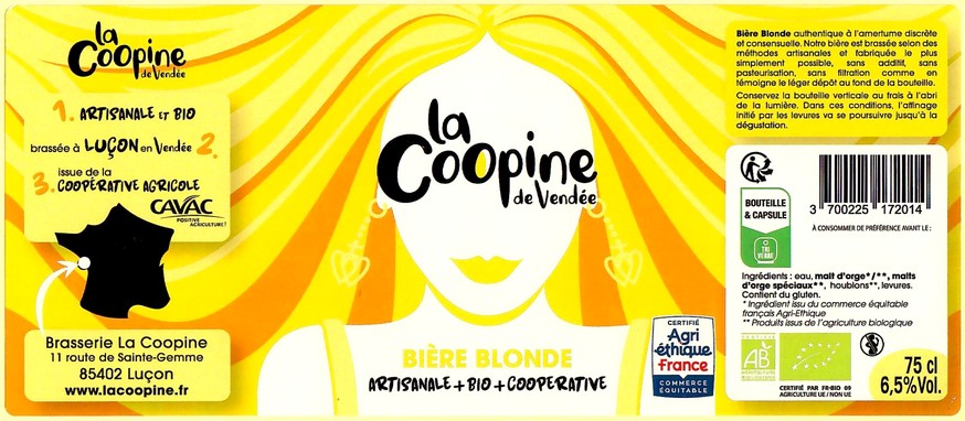 Etiquette BRASSERIE LA COOPINE 15