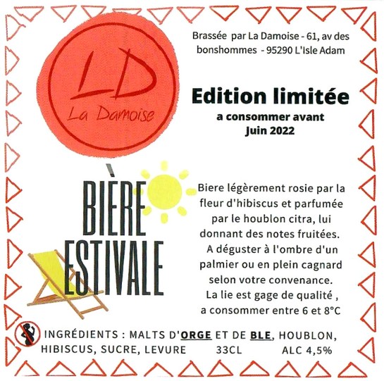 Etiquette BRASSERIE LA DAMOISE 24