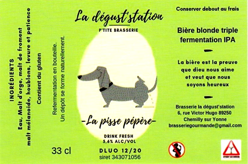 Etiquette BRASSERIE LA DEGUST'STATION 01