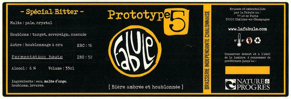 Etiquette BRASSERIE LA FABULE 18