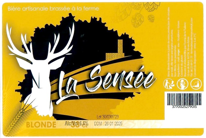 Etiquette BRASSERIE LA FERME DE LA TUILERIE 01