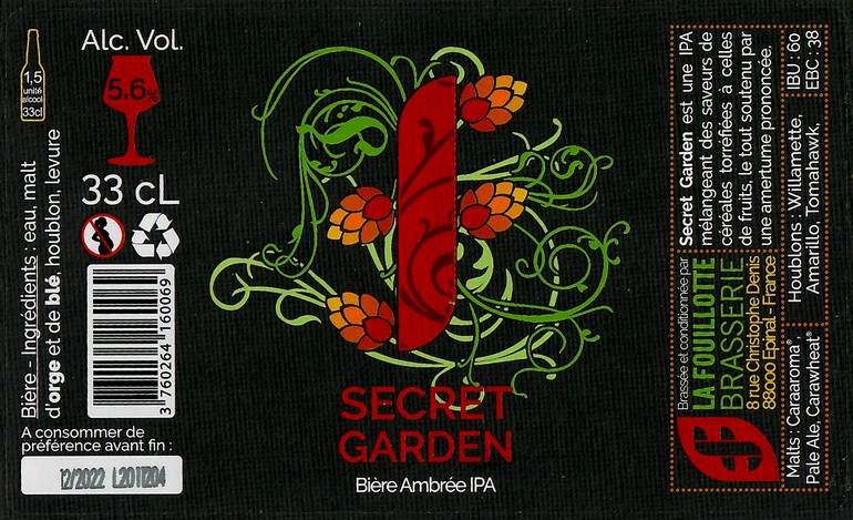 Etiquette BRASSERIE LA FOUILLOTTE 21