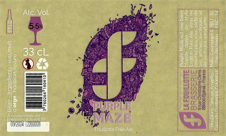 Etiquette BRASSERIE LA FOUILLOTTE 51