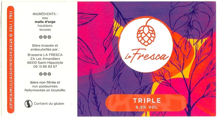 Etiquette BRASSERIE LA FRESCA 01