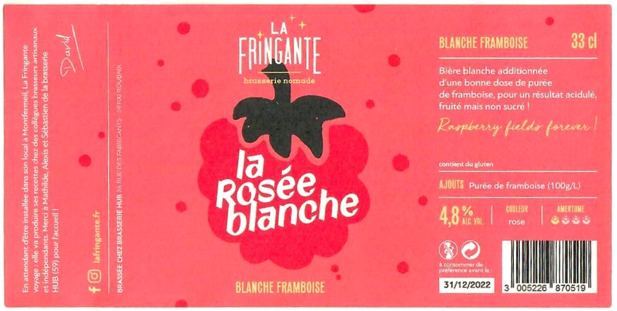 Etiquette BRASSERIE LA FRINGANTE 06