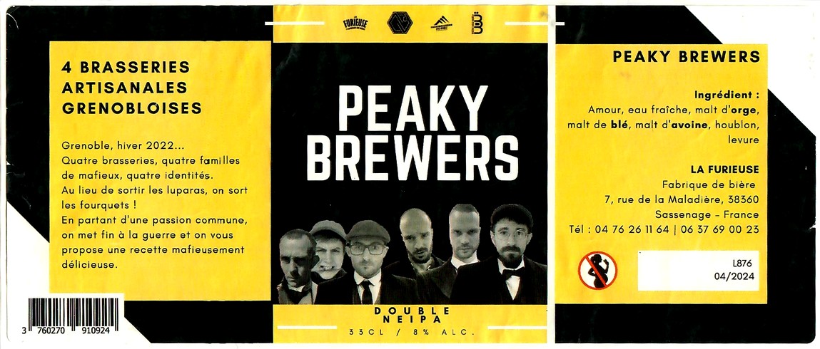 Etiquette BRASSERIE LA FURIEUSE 08