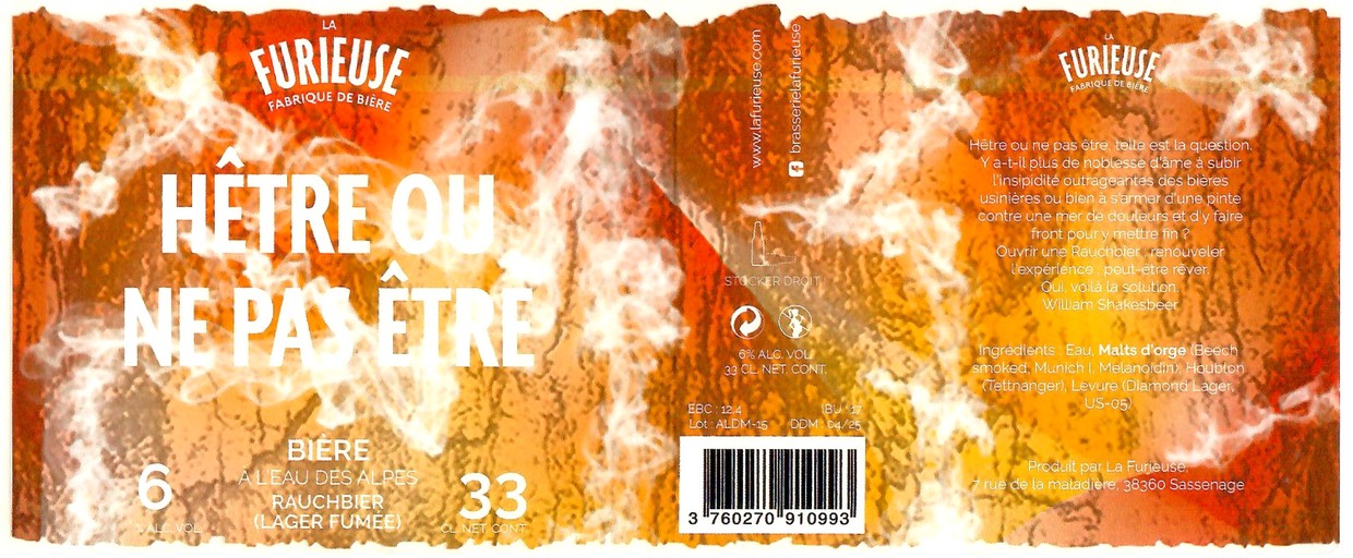 Etiquette BRASSERIE LA FURIEUSE 11