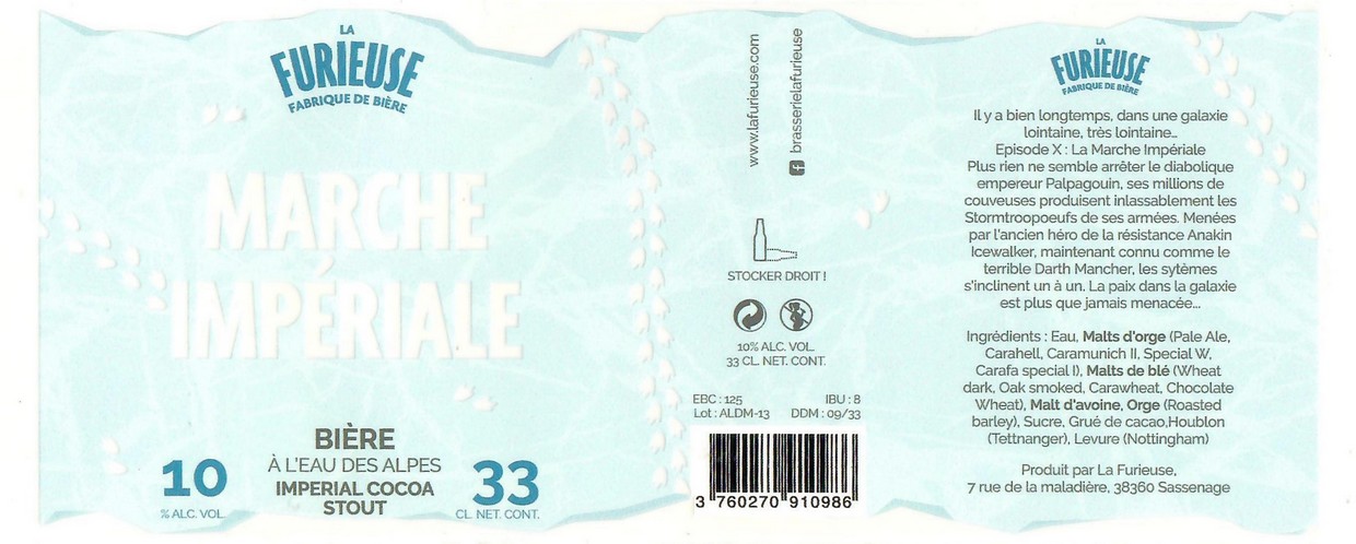 Etiquette BRASSERIE LA FURIEUSE 13