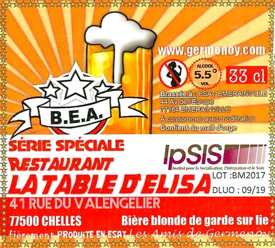 Etiquette BRASSERIE LA GERMENOISE 16
