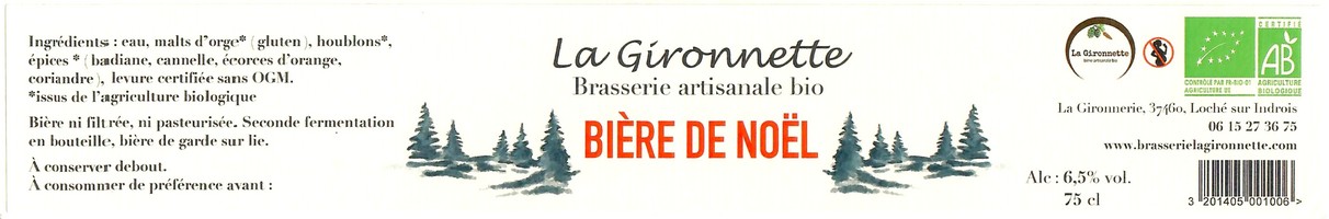 Etiquette BRASSERIE LA GIRONNETTE 19