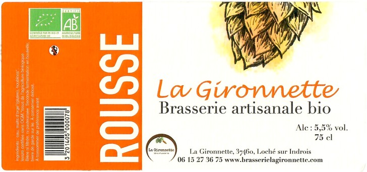 Etiquette BRASSERIE LA GIRONNETTE 28