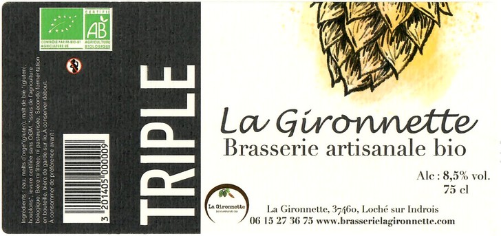 Etiquette BRASSERIE LA GIRONNETTE 29