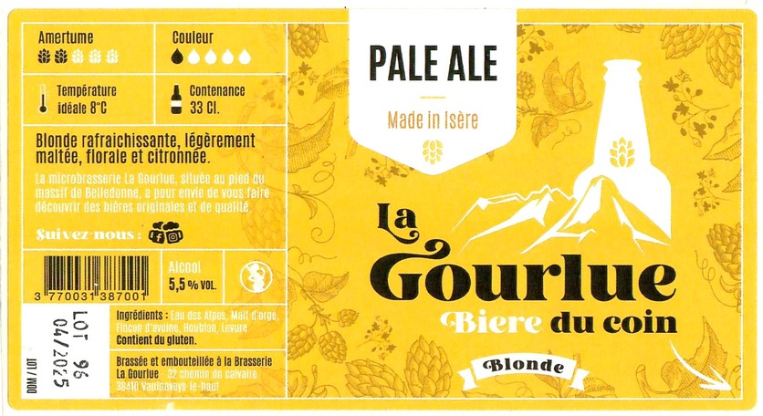 Etiquette BRASSERIE LA GOURLUE 07
