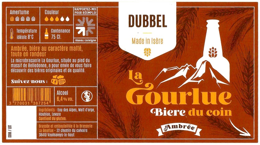 Etiquette BRASSERIE LA GOURLUE 13