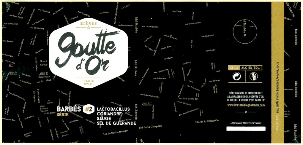 Etiquette BRASSERIE LA GOUTTE D'OR 01