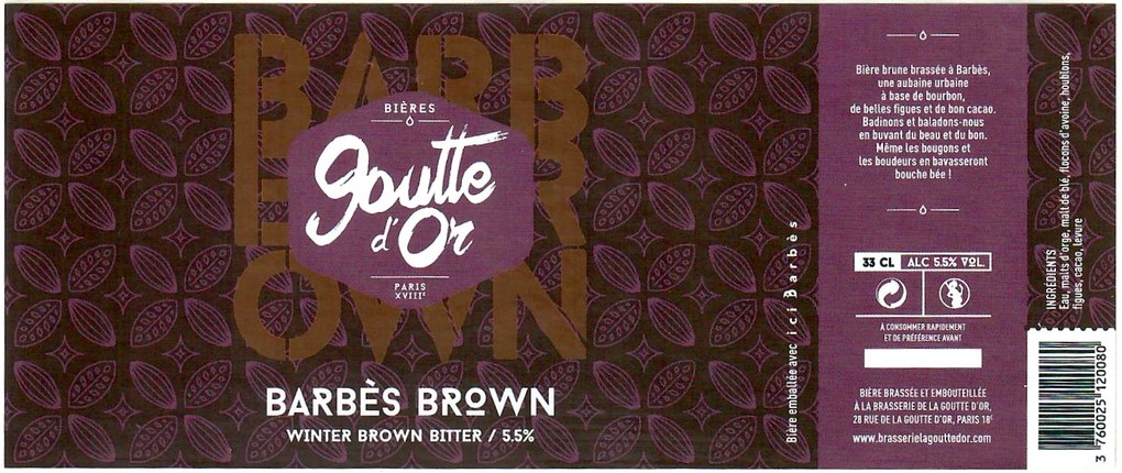 Etiquette BRASSERIE LA GOUTTE D'OR 10