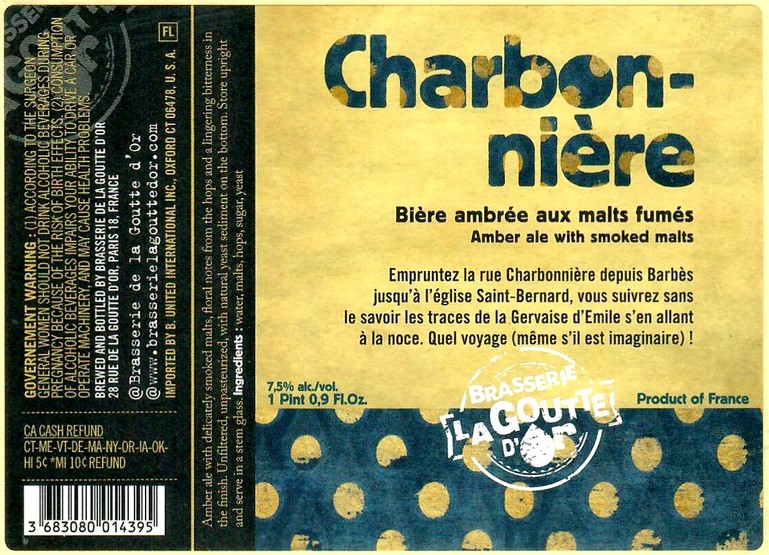 Etiquette BRASSERIE LA GOUTTE D'OR 20