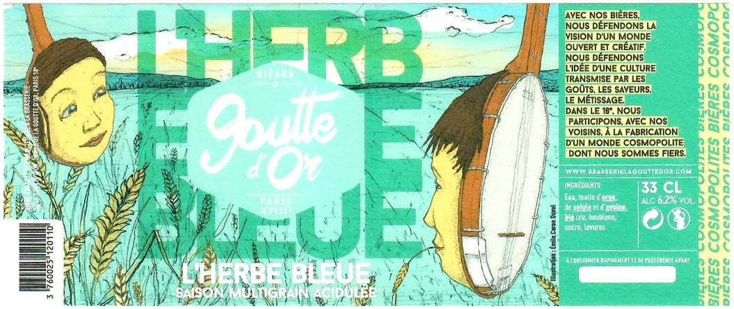 Etiquette BRASSERIE LA GOUTTE D'OR 22