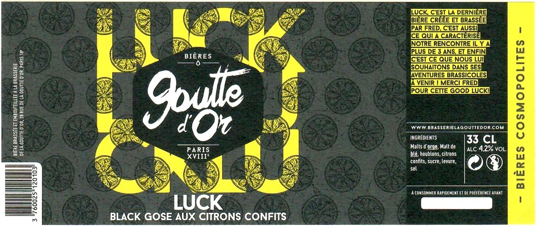 Etiquette BRASSERIE LA GOUTTE D'OR 23