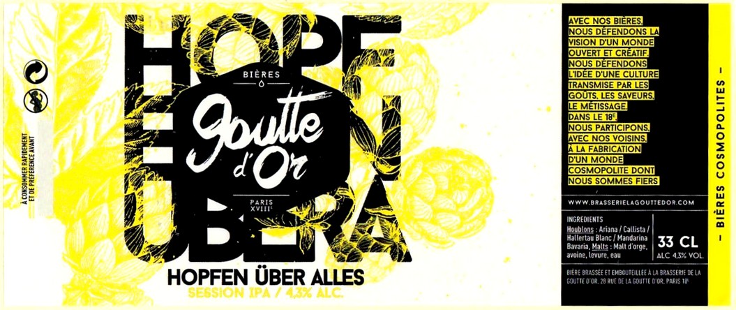 Etiquette BRASSERIE LA GOUTTE D'OR 26