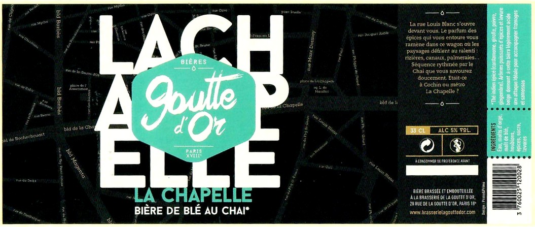 Etiquette BRASSERIE LA GOUTTE D'OR 27