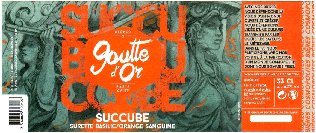 Etiquette BRASSERIE LA GOUTTE D'OR 30