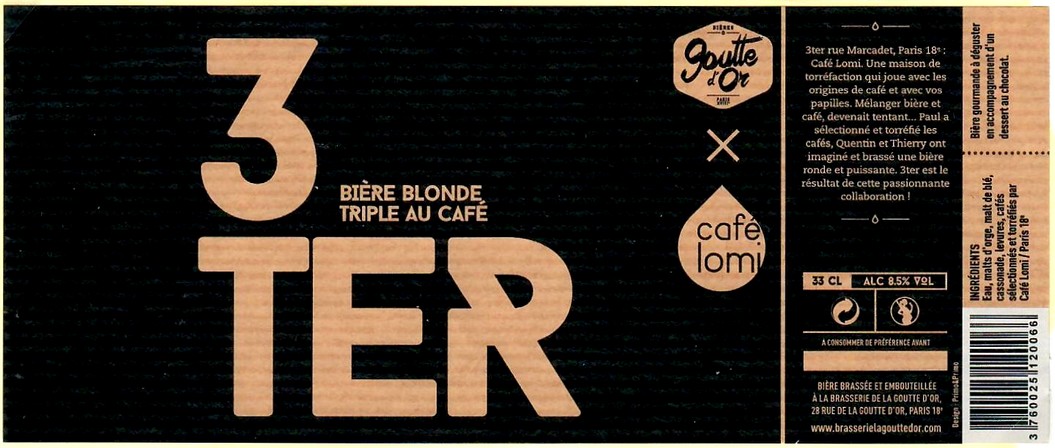 Etiquette BRASSERIE LA GOUTTE D'OR 33