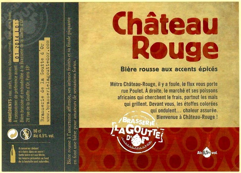 Etiquette BRASSERIE LA GOUTTE D'OR 35